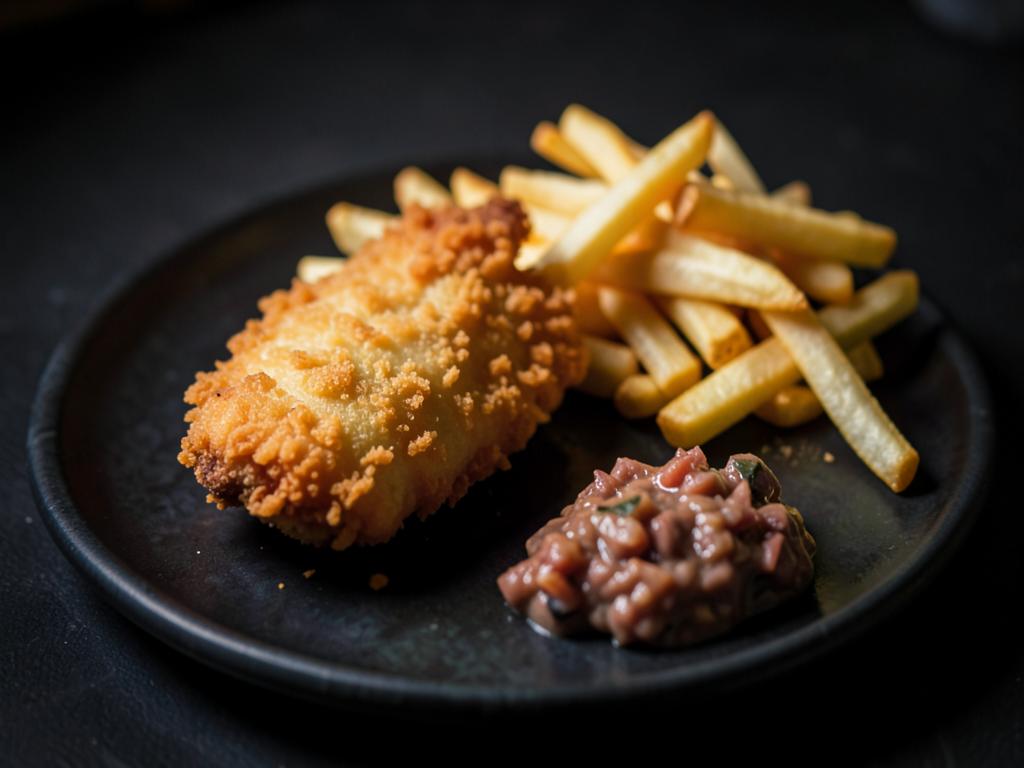 Crispy beer-battered cod fish and chips